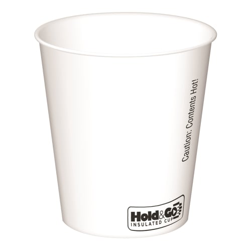 Hold&Go® Double Wall Paper Hot Cup, 12oz, White, Unwrapped